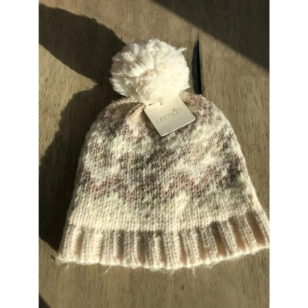 Lemon Knit Moonbeam Beanie with Pom Pom - OS